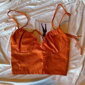 NWT Naked Wardrobe Leather Crop Top
